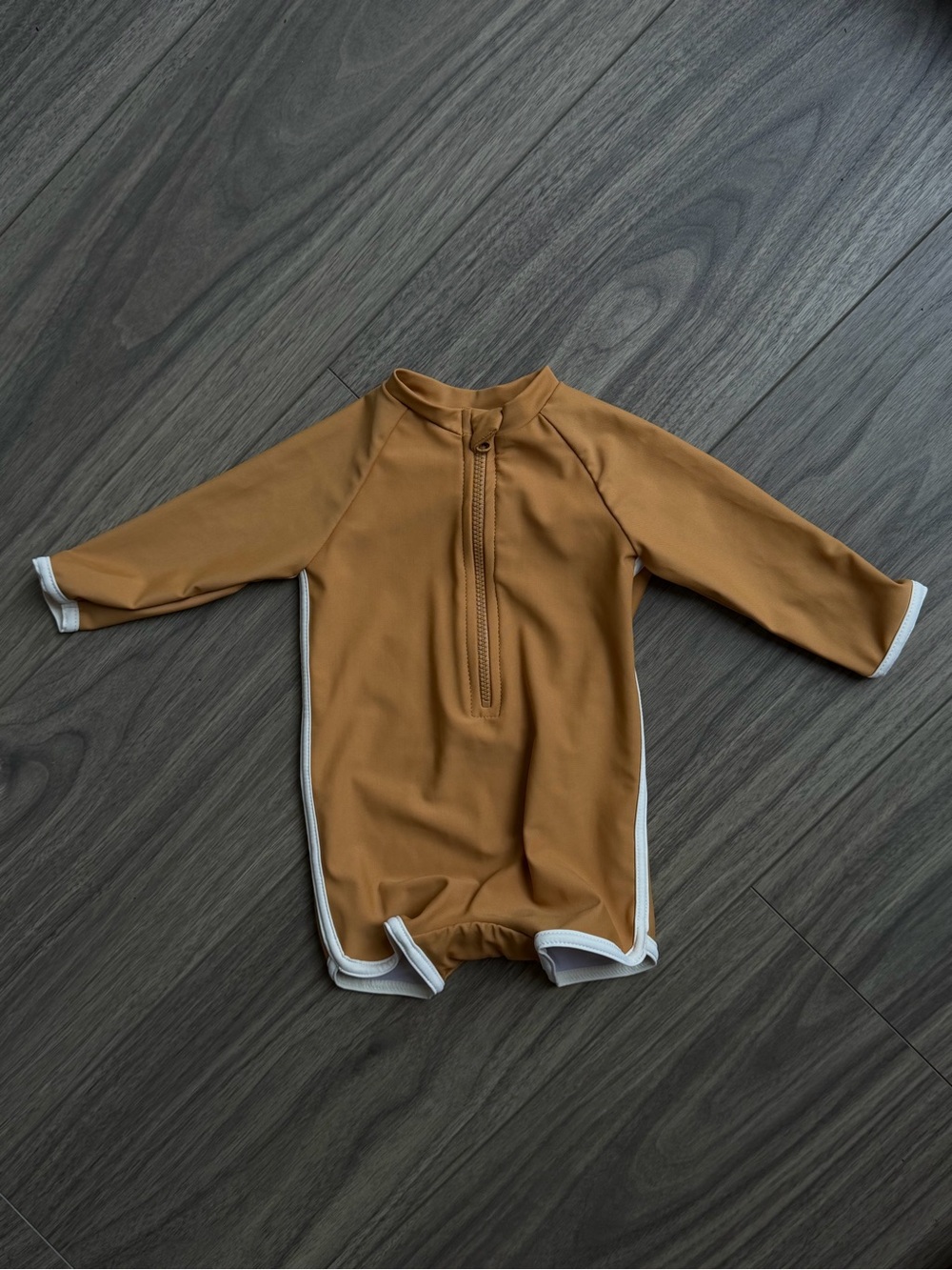 Little Earthling Mustard Long Sleeve Baby Rash Guard Size 0-6 months